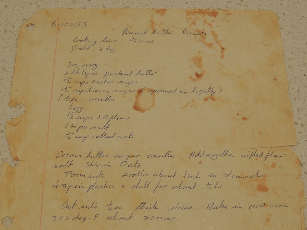Mums old handwritten recipe